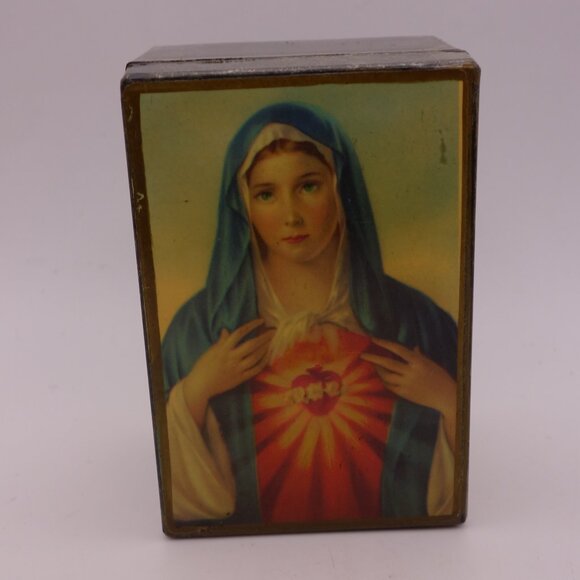Set of Four Boxes w/ depictions of St Therese Virgen Milagrosa & Heart of Mary - Picture 11 of 16